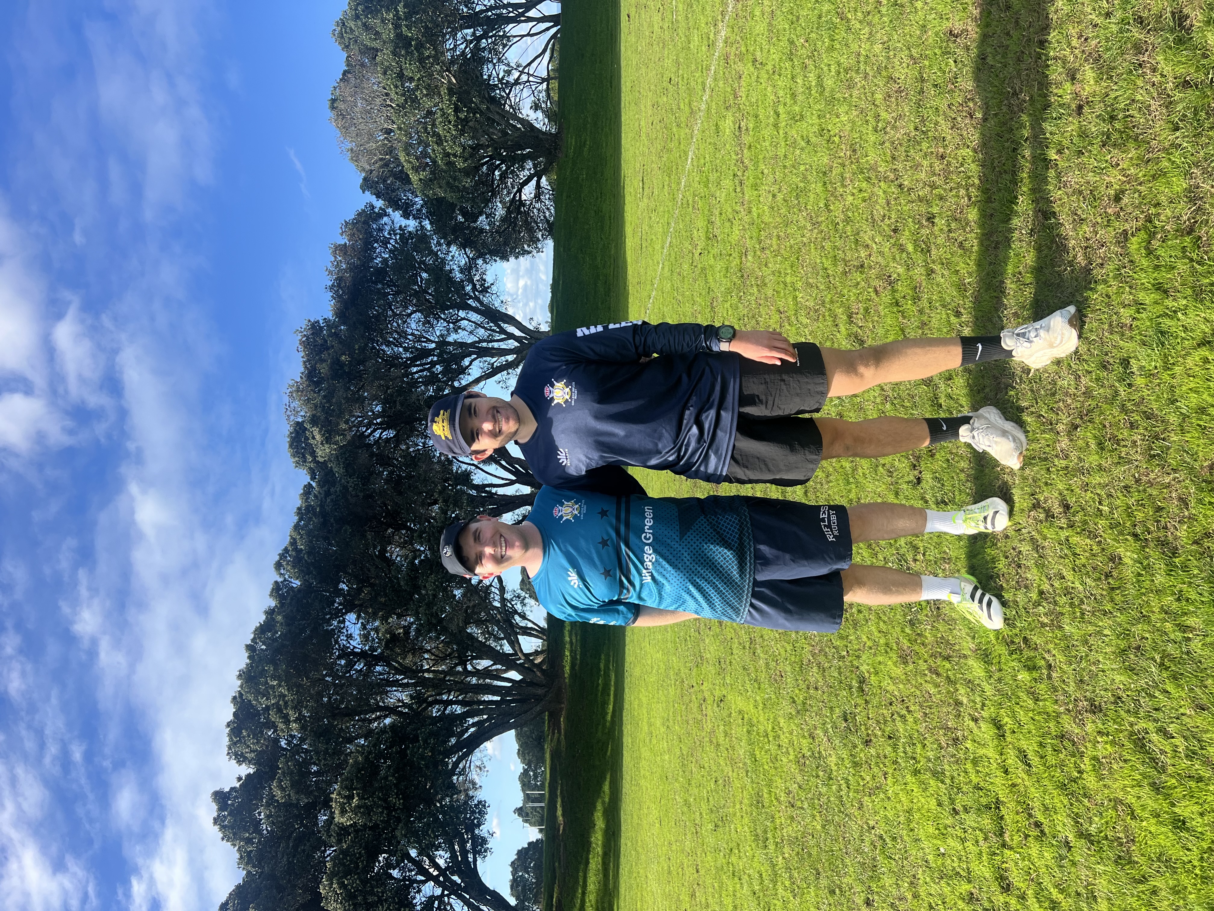 Two of the ARM founders in College Rifles kit on the training field